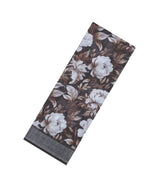Dark Brown Printed Synthetic Linen Saree With Floral Motifs-SY0207