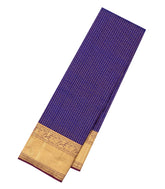 Dark Blue Handloom Kanchipuram Silk Saree With Zari Checks -KA14433