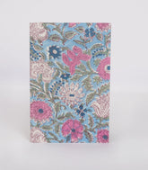 Light Blue 9 X 6 Inch Bagru Dabu Block Printed 96 Page Handmade Notebook-ACS1005