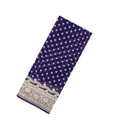 Dark Purple Woven Banarasi Khaddi Georgette Silk Saree With Floral Vine Motifs-BE1954