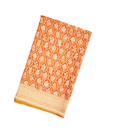 Mustard Handloom Organza Satin Soft Silk Saree With Floral Vine Motifs-SO4081