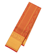 Crimson Handloom Kanchipuram Silk Saree With Meena Floral Motifs-KA14787