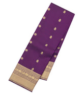 Dark Purple Woven Pure Silk Saree With Zari Buttas-EC2598
