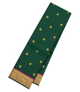 Green Handloom Kanchipuram Silk Saree With Zari Buttas-KA15251