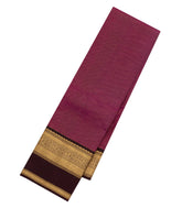 Magenta Kanchipuram Silk Saree With Zari Checks & Contrast Border-KA14196