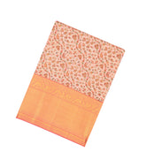 Baby Pink Handloom Kanchipuram Tissue Silk Saree With Meena Mango Vine Motifs-KA13495