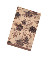 Taupe Handloom Tussar Silk Saree With Printed Floral Motifs