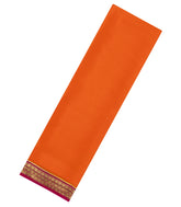 Orange Woven Mysore Silk Saree With Contrast Zari Border-MS3585