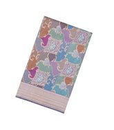 Lavender Handloom Banarasi Rangkat Silk Saree With Meena Floral Motifs-BE1837