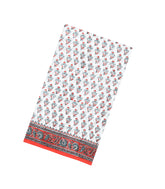 White Printed Jaipur Cotton Saree With Floral Motifs-JC1504