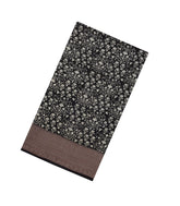 Black Printed Chanderi Cotton Saree With Floral Motifs & Sequin Work-CC1430