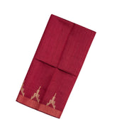 Red Handloom Dupion Silk Saree With Printed Pallu-DS0497