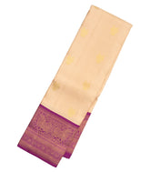 Sandal Handloom Korvai Kanchipuram Silk Saree With Gandaberunda Buttas-KA12958