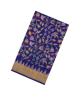 Violet Handloom Uppada Silk Saree With Meena Floral Motifs-UP0352