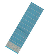 Light Blue Handloom Kanchi Cotton Saree With Veldhari Stripes-KC1837