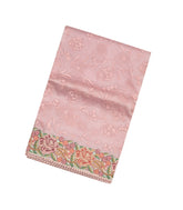 Baby Pink Woven Organza Saree With Embroidered Vine Motifs