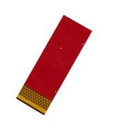 Red Handloom Bengal Cotton Saree With Plus Buttas-BG1847