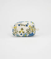White Cotton Bagru Printed Coin Pouch With Zipper-ACS1073