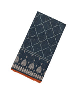 Black Handloom Tussar Silk Saree With Printed Shibori Floral Motifs-TU2711