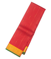 Red Handloom Kanchipuram Silk Saree With Jasmine Bud Buttas