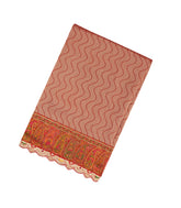 Chestnut Pink Woven Silk Saree With Meena Motifs & Hand Embroidered Selvage-EN1700