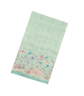 Aquamarine Woven Blended Dupion Saree With Embroidered & Printed Motifs-BL3888