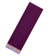 Dark Purple Woven Mysore Silk Saree With Contrast Border-MS3665