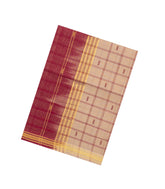 Taupe Woven Kadappa Cotton Saree With Checks-KN0737
