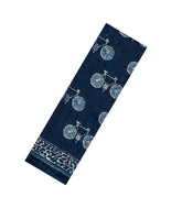 Indigo Printed Synthetic Makka Silk Saree With Cycle Motifs-BL5318