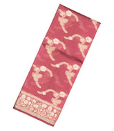 Dusty Peach Woven Dupion Silk Saree With Floral Buttas-DS0508