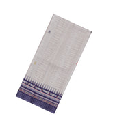 Grey Printed Synthetic Tussar Silk Saree With Thread Border-SY0025