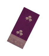 Dark Magenta Woven Art Linen Saree With Zari Border-BL5635