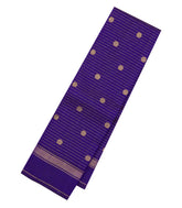 Violet Handloom Kanchipuram Silk Saree With Zari Stripes & Buttas-KA14438