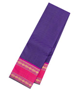 Violet Handloom Korvai Kanchipuram Silk Saree With Vairaoosi Stripes-KA15916