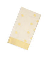 Off White Handloom Kerala Cotton Saree With Annam Buttas-KEC1008