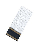 White Printed Synthetic Dola Silk Saree With Sequin Work Border-SY0257