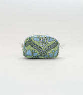 Light Green Cotton Bagru Printed Coin Pouch With Zipper-ACS1067