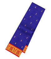 Dark Blue Handloom Korvai Kanchipuram Silk Saree With Lord Ram Motifs-KA15888