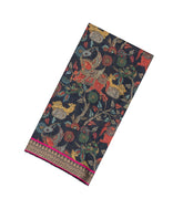 Black Woven Tussar Silk Saree With Printed Flying Horse Motifs-TU3122