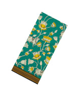 Aquamarine Printed Kalamkari Cotton Saree With Zari Border-KAL1217