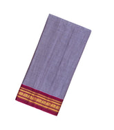 Grey Handloom Gadwal Silk Cotton Saree With Contrast Border-GA0171