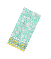 Aquamarine Printed Jaipur Cotton Saree With Floral Motifs-JC1950