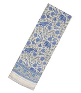 Taupe Handloom Chanderi Cotton Saree With Blue Printed Animal Motifs-CC1306