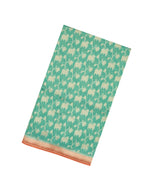 Aquamarine Handloom Banarasi Silk Cotton Saree With Cow Motifs-BE1641