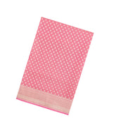 Peach Handloom Banarasi Silk Saree With Floral Zari Motifs-BE1923