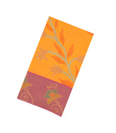 Mango Yellow Printed Art Tussar Saree With Zari Border-BL5008