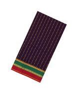 Navy Blue Handloom Silk Cotton Saree With Checks -SC3922