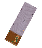 Grey Woven Chettinad Cotton Saree With Buttas-CN1868