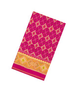Pink Handloom Rajkot Patola Ikat Silk Saree With Tie & Dye Motifs-IK0503