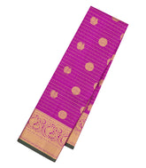 Pink Handloom Kanchipuram Silk Saree With Stripes & Buttas-KA15260
